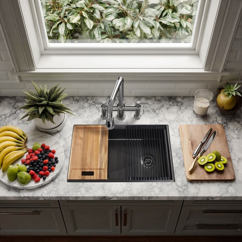 WOWOW Drop-In Single-Bowl Kitchen Sink in Modern