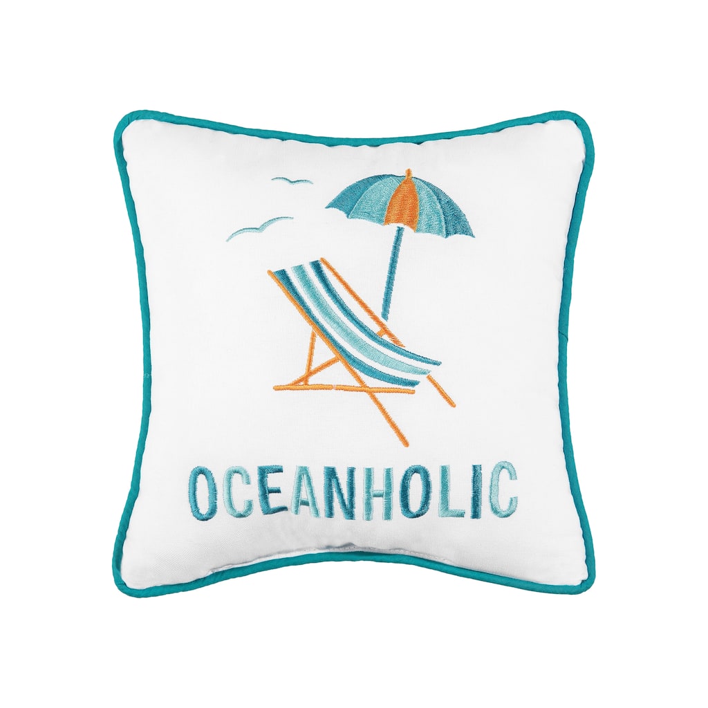 10" x 10" Oceanholic Embroidered Throw Pillow