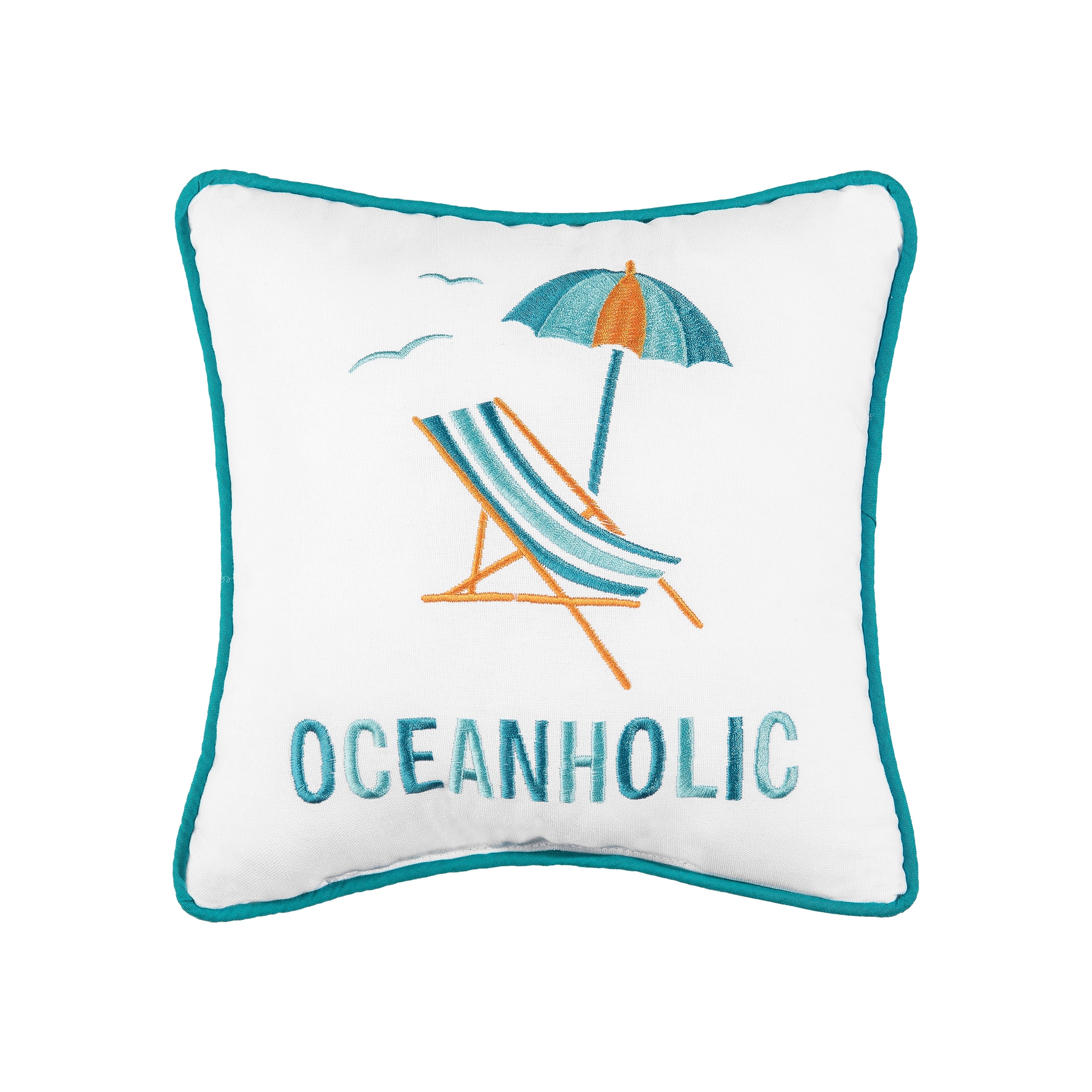 10" x 10" Oceanholic Embroidered Throw Pillow