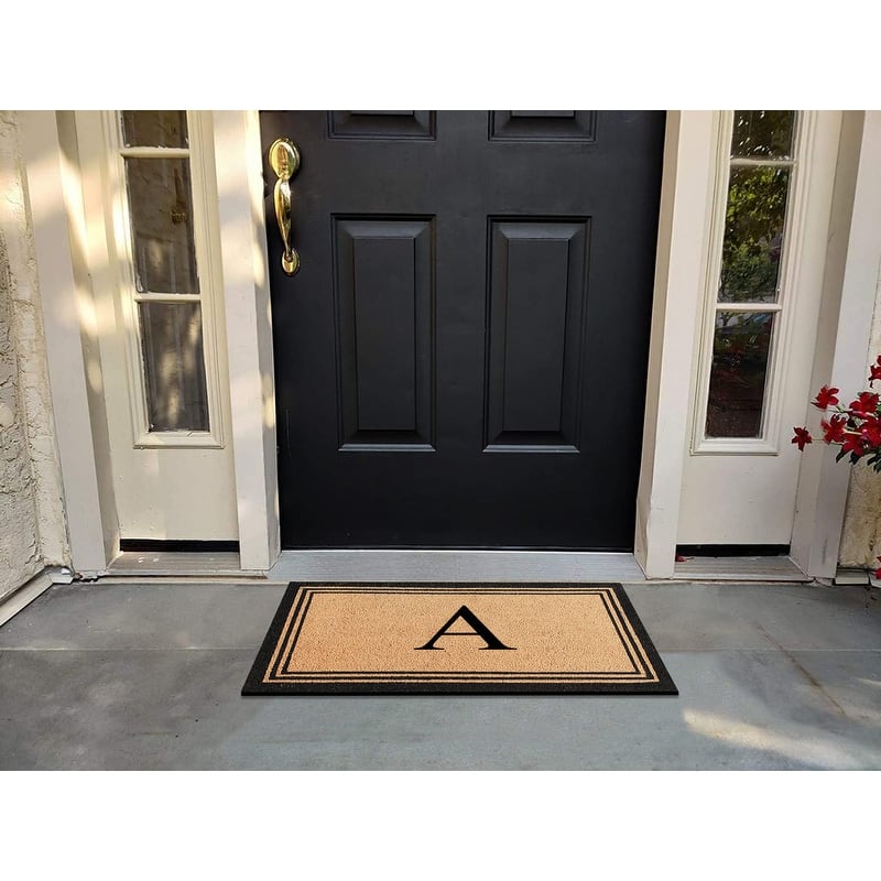 A1HC Natural Coir Doormat with Heavy Duty PVC Backing,0.75 Inch Pile Height, Perfect for Outdoor Use