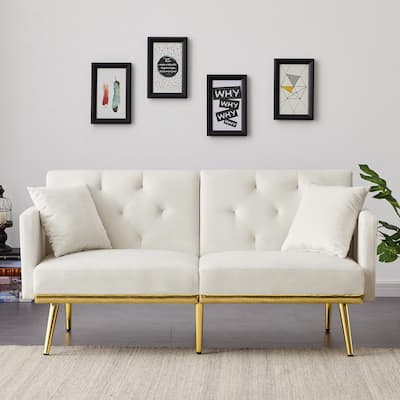 Modern Velvet Sofa Bed for Living Room, Office, Spacious Space