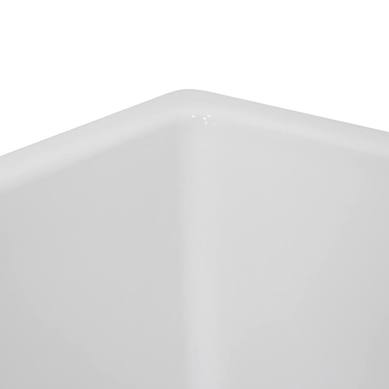 Highpoint Collection 24 Inch Italian Fireclay Kitchen-Laundry Sink - 24 x 18 x10 inches