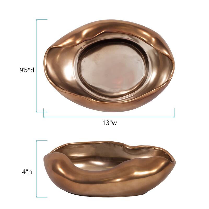 Allan Andrews Matte Bronze Abstract Ceramic Bowl