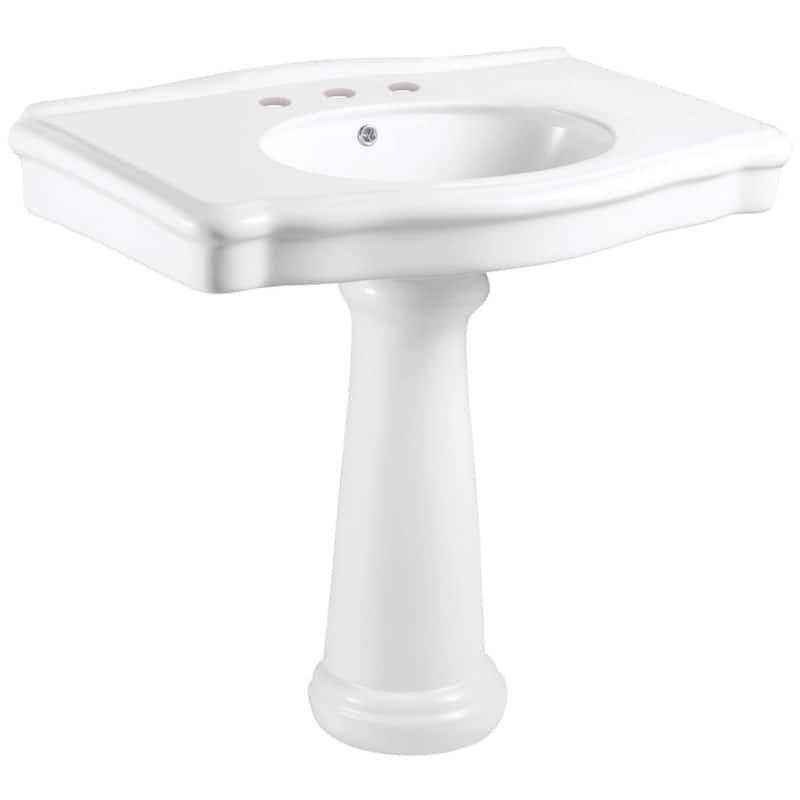 Kingston Brass VPB3538-S-SET Sovereign 34-7/16" Rectangular Ceramic - Glossy White