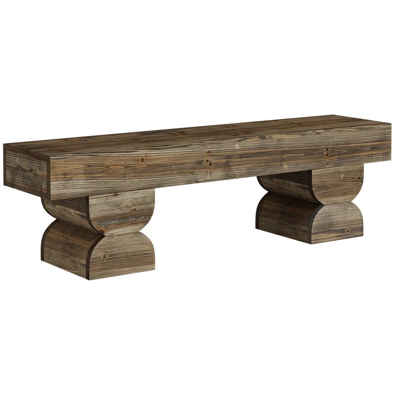 59-Inch Solid Wood Entryway Shoe Bench Farmhouse End of Bed