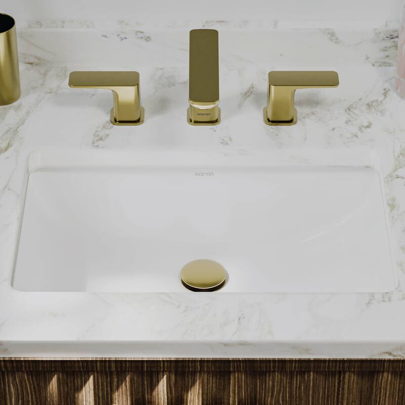 Karran Valera 21" Rectangular Undermount Vitreous China Bathroom Sink in White