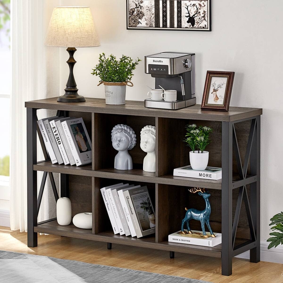 Metal cube store bookcase