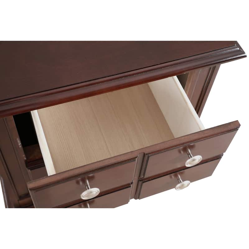 Rattan End table with drawer, Modern nightstand, side table for living room, bedroom,natural