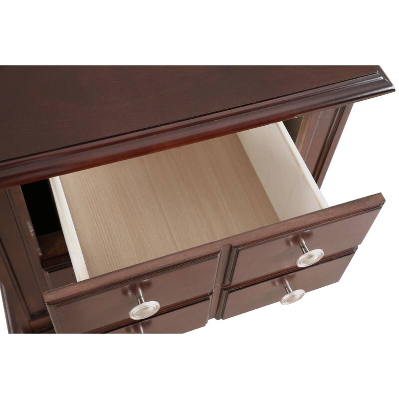 Traditional 2-Drawer Nightstand with Metal Pull