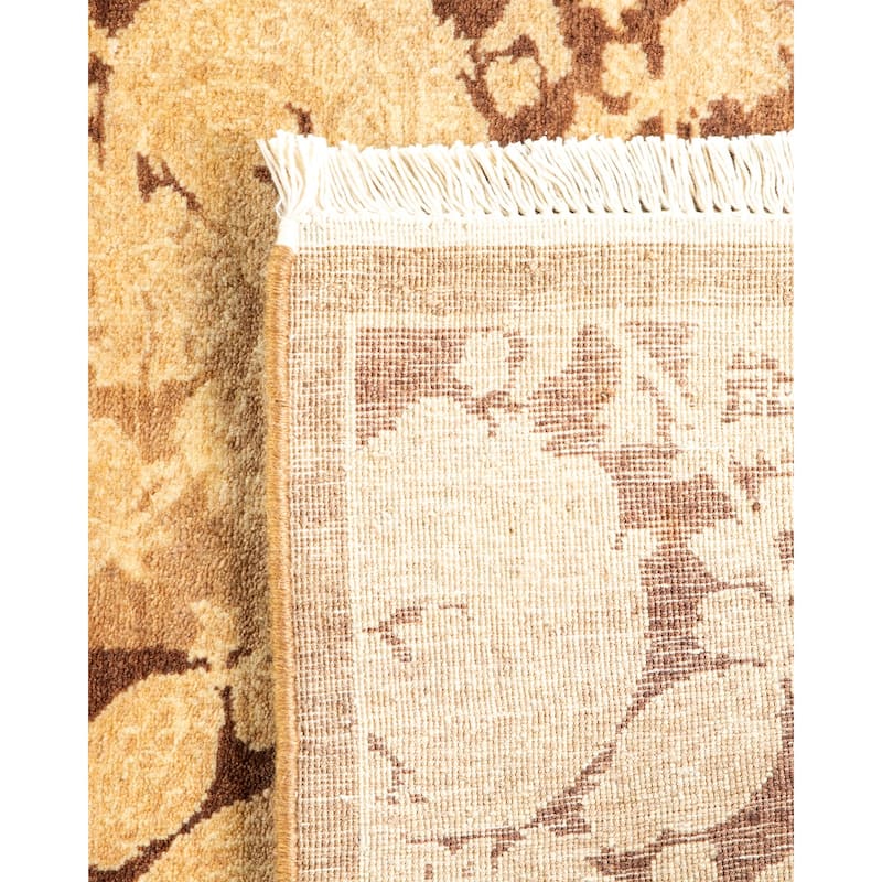 Overton Handknotted Wool Traditional Abstract Brown Runner