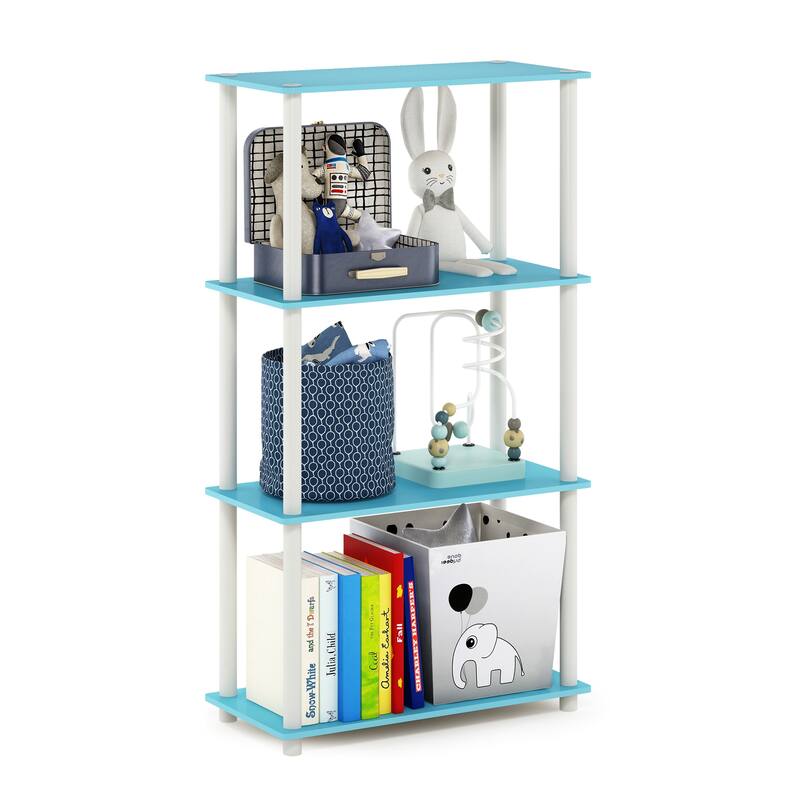 Furinno Turn-N-Tube 4-Tier Multipurpose Shelf Display Rack, Americano/Black