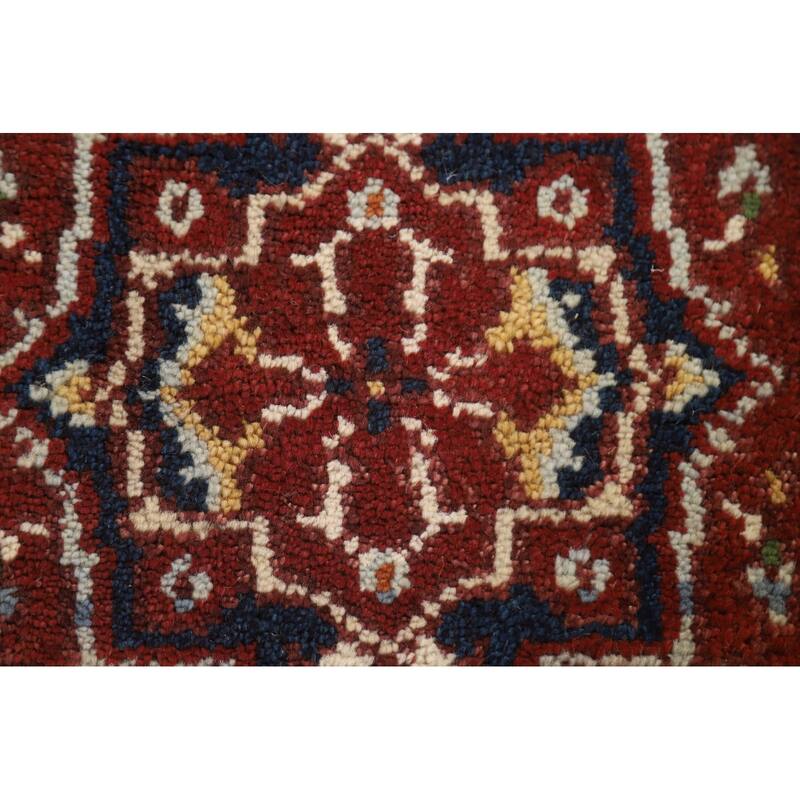 Hand Knotted Oriental 100% Wool Carpet Traditional Medallion Red Heriz (serapi) Area Rug - 3' 0'' X 2' 0''