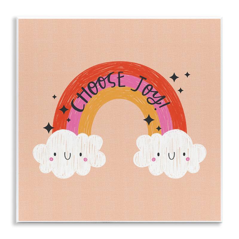 Stupell Choose Joy Happy Rainbow Wall Plaque Art Design By Sarah Hickman - 12 x 12