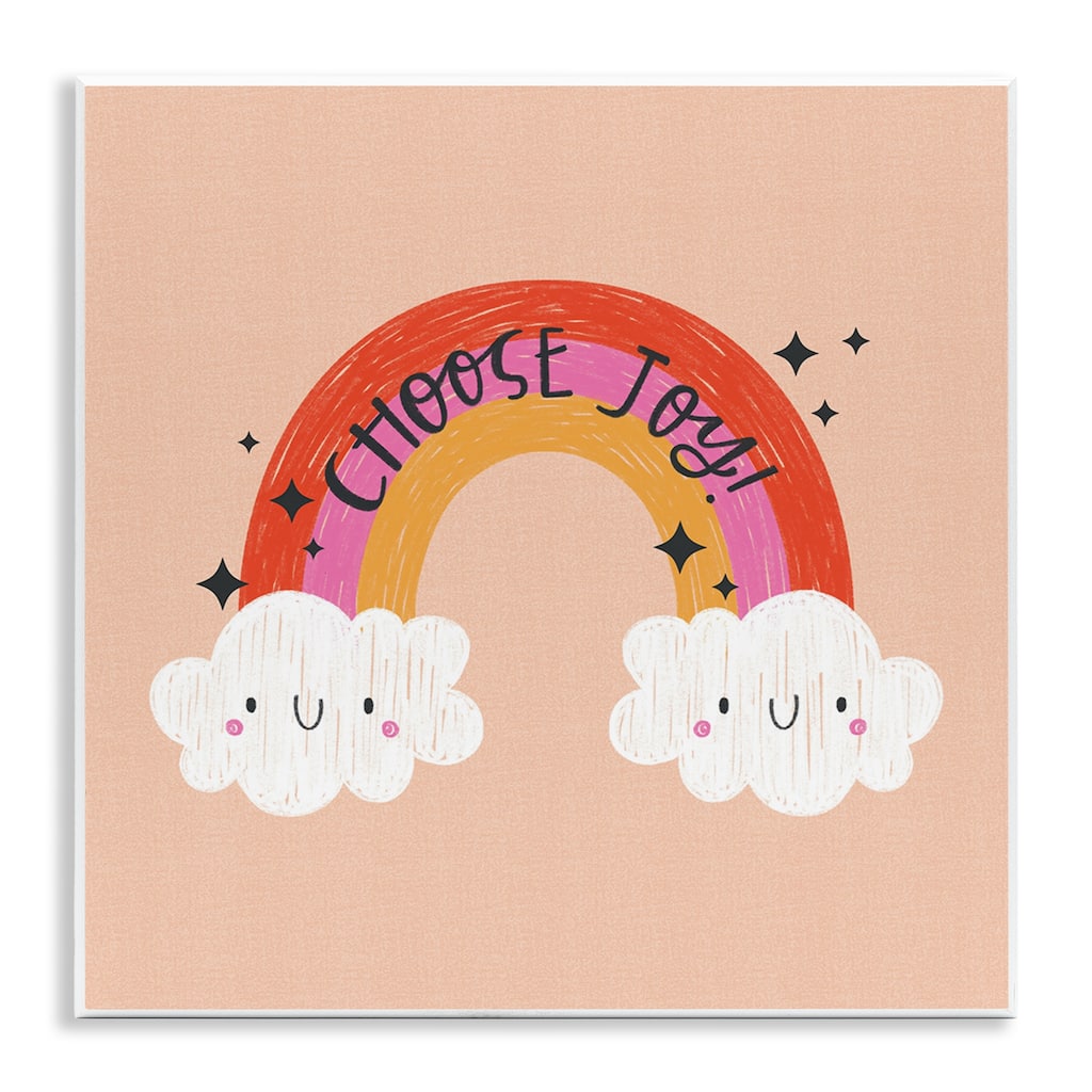 Stupell Choose Joy Happy Rainbow Wall Plaque Art Design By Sarah Hickman