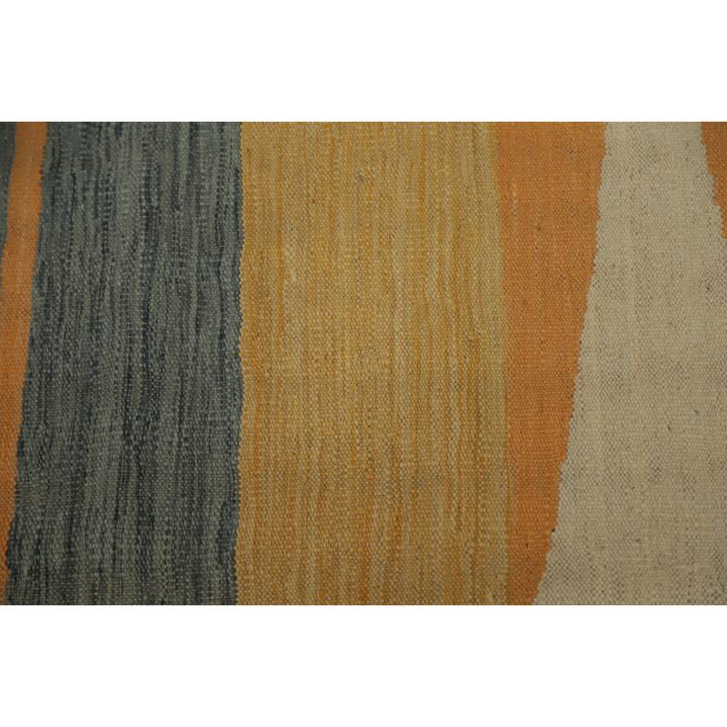 Hand Woven Oriental 100% Wool Carpet Southwestern Modern Oranges & Rust Kilim Area Rug - 12' 9'' X 9' 9''