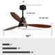 preview thumbnail 124 of 199, 42“/52"/60"/48" Noiseless Walnut Wood Ceiling Fan with Remote Control, Integrated Light Optional