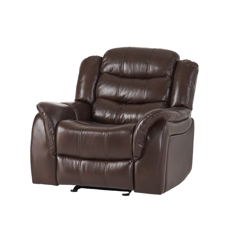 Classic Oversized Faux Leather Recliner, Spacious Upholstered Recliner Chair with Soft Cushion Home Theater Single Sofa Chair
