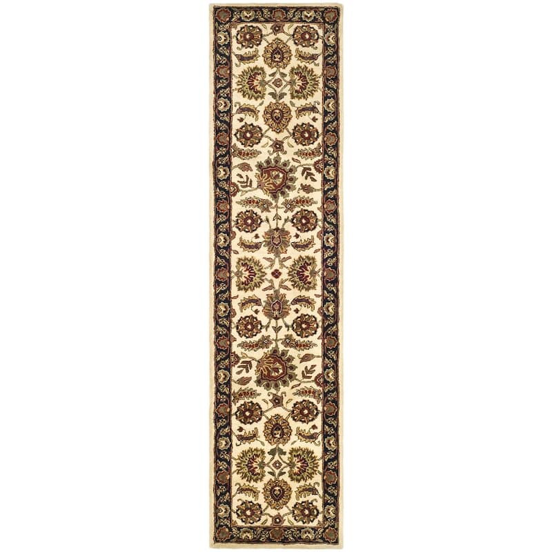 SAFAVIEH Handmade Classic Juliya Traditional Oriental Wool Rug - 2'3" x 10' Runner - Ivory/Navy