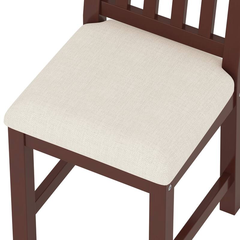 40" Home Executive Desk and Chair Set with 4 Drawers, Retro Computer Desk Office Table Study Desk with Storage Bookshelf