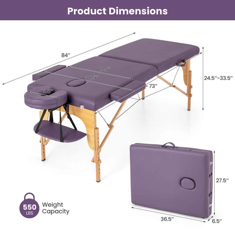 Massage Table Portable Massage Bed Salon Spa Facial Care Bed