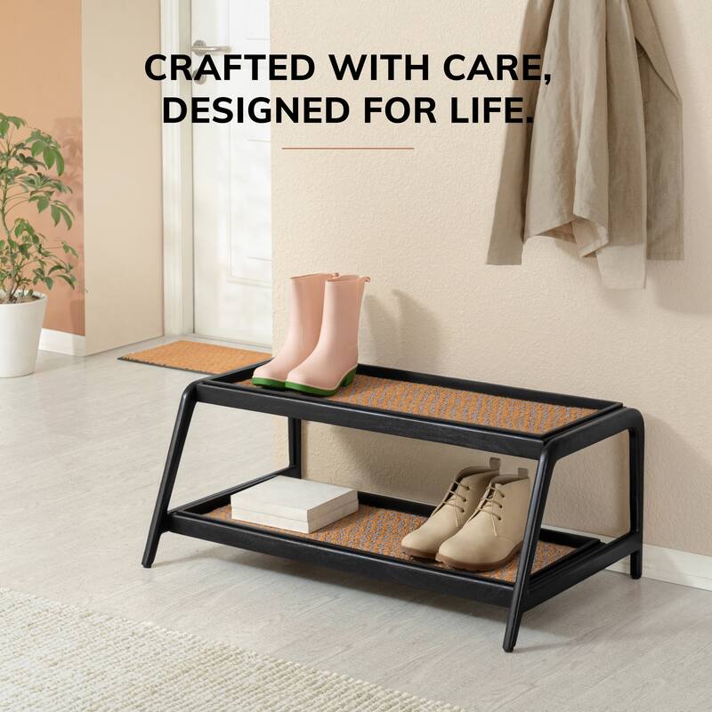 Jani Double-Tier Black Stand 3-Pair Rubber Boot Trays