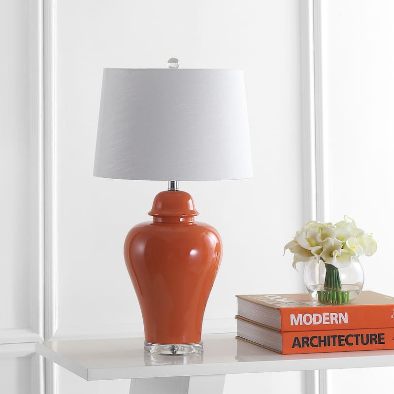 Bowen 27" Ceramic Urn LED Table Lamp, Grey (Set of 2) by JONATHAN Y