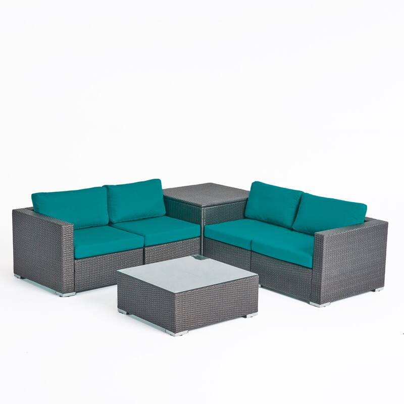 Santa Rosa Outdoor 6-piece Wicker Sectional Sofa by Christopher Knight Home