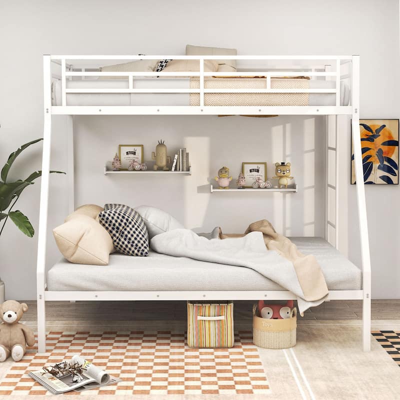Costway Twin Over Full Metal Bunk Bed with Integrated Ladder - See Details