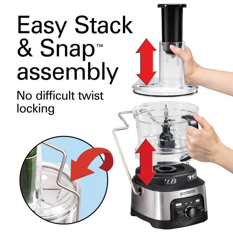 Hamilton Beach Professional 12 Cup Spiralizing Stack & Snap Food Processor