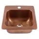 preview thumbnail 3 of 9, Angelico Copper 15" Single Bowl Drop-In Kitchen Sink with 1 Hole
