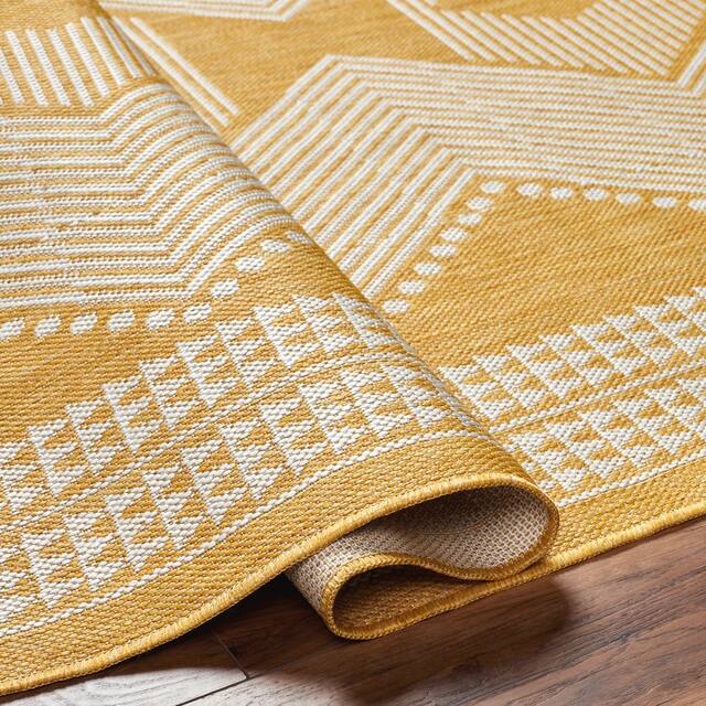 Long Beach Outdoor Safe Boho Stripe Area Rug