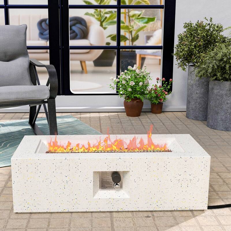 COSIEST 42'' Outdoor Rectangle Propane Fire Pit Table, 50000BTU - 42"*17"*13"