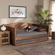 preview thumbnail 2 of 10, Veles Modern Ash Walnut Finished Wood Full Size Daybed with Trundle