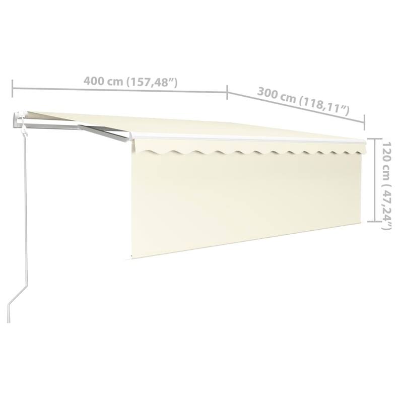 vidaXL Electric Awning Retractable Canopy Sunshade Shelter for Garden Porch