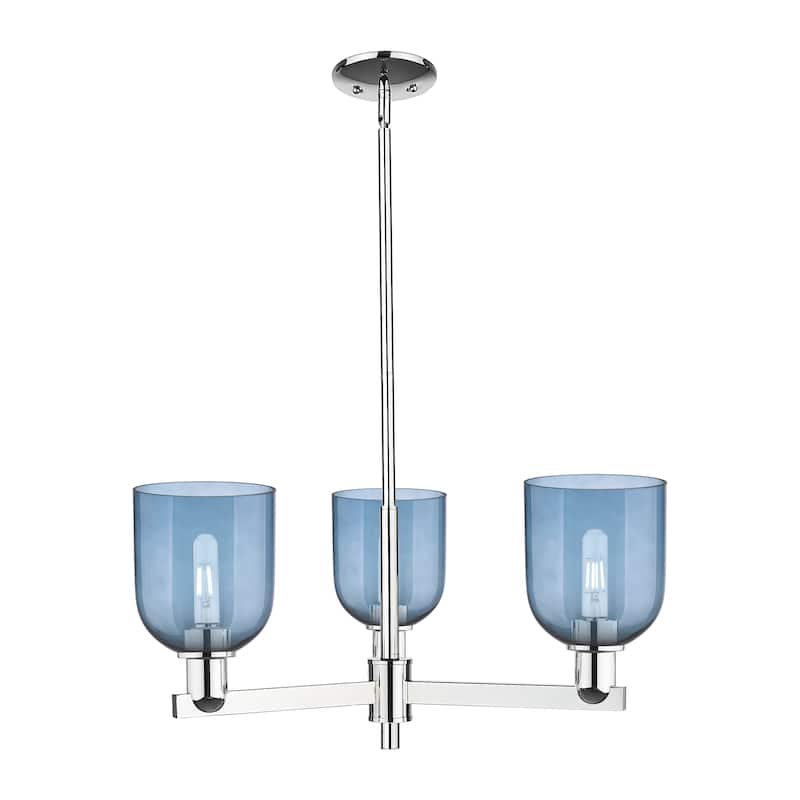 Innovations Lighting Endless Possibilities Arcadia - Bella - 3 Light 27" Stem Hung Chandelier - Blue/Polished Chrome