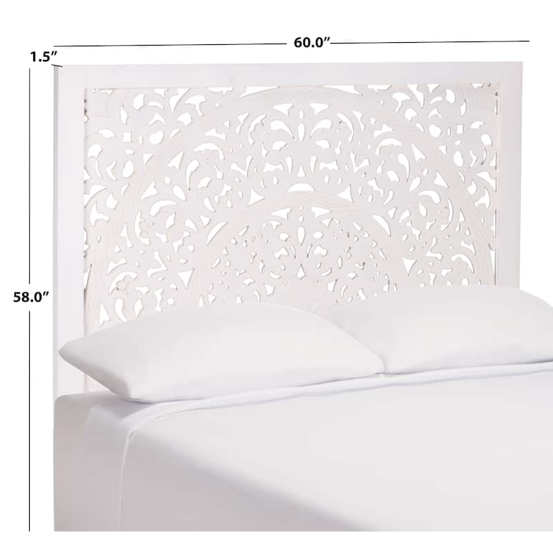 SAFAVIEH Home Remedy Grey Walnut Cut-Out Pattern Headboard