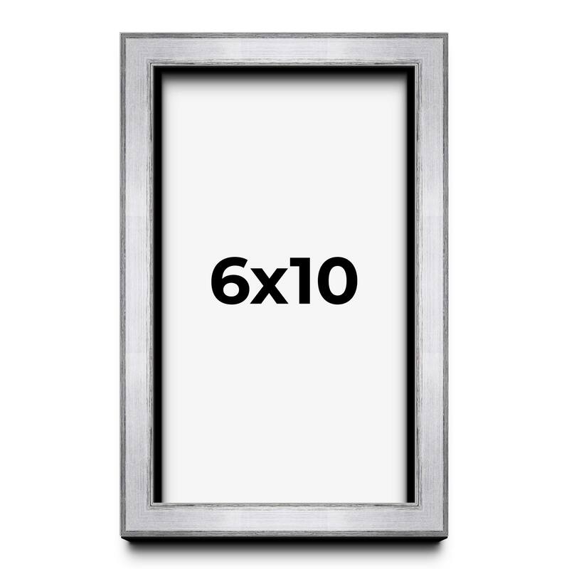 6x10 Shadow Box Frame Silver | 1.375 Inches Deep Real Wood