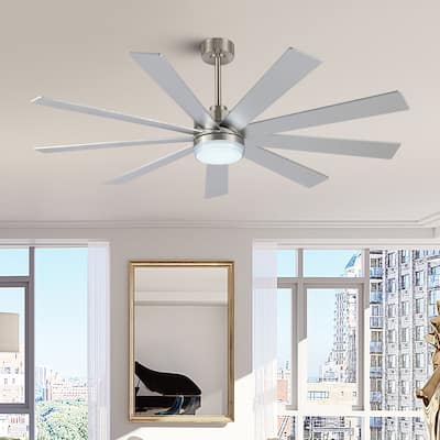 WINGBO 84" DC Motor Integrated LED Ceiling Fan with Remote Control