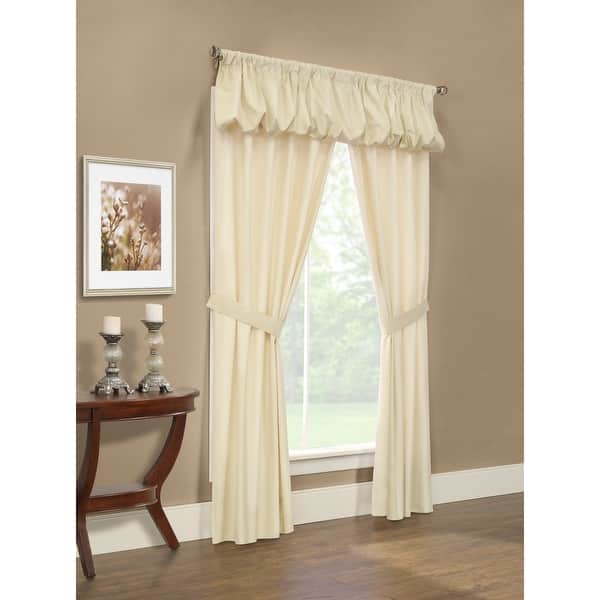 slide 2 of 9, ThermaLogic Prescott Insulated Five Piece Curtain Panel Set 40" x 63" - Ivory