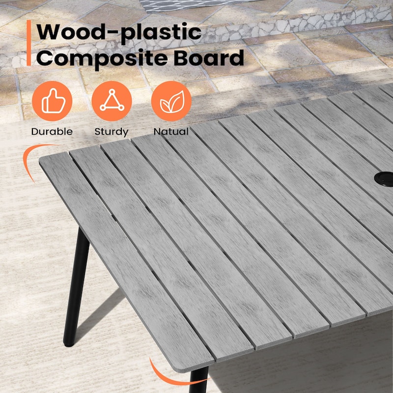 Pellebant Outdoor Aluminum Rectangular Dining Table