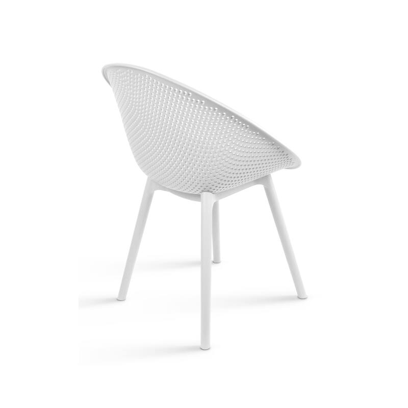 Modern Plastic Dining Chair Plastic Legs with Breathable Perforated Egg Shaped Seat for Indoor/Outdoor Use