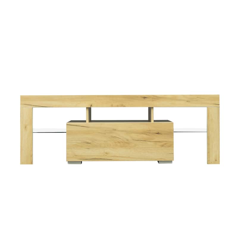 Black TV Stand with LED RGB Lights TV Cabinet
