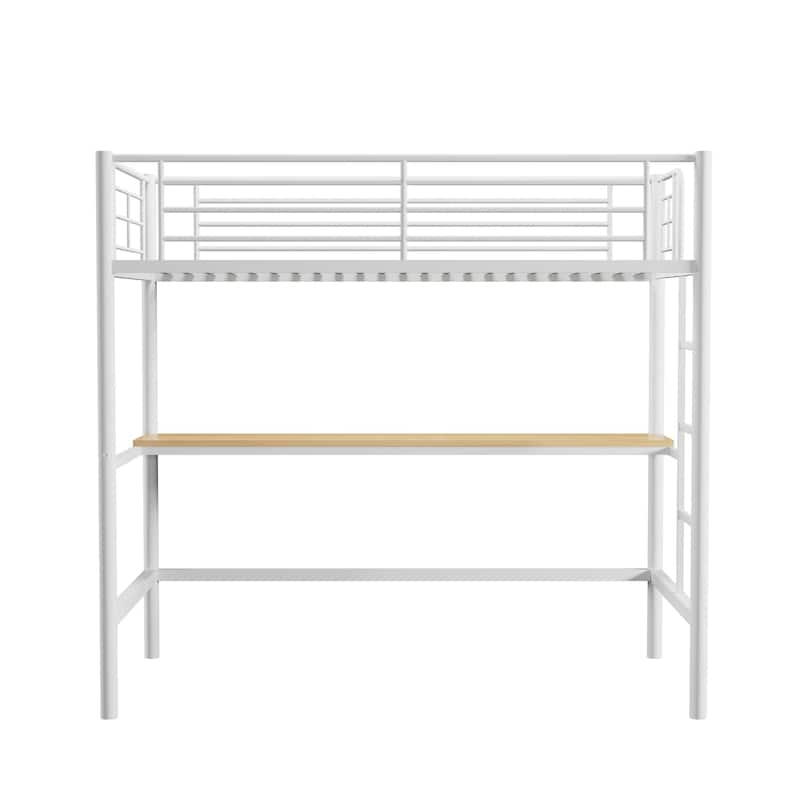 Javlergo Twin Bunk Bed with Desk Reversible Ladder Space Saving Twin loft Bed with Stairs and Full Length guardrail