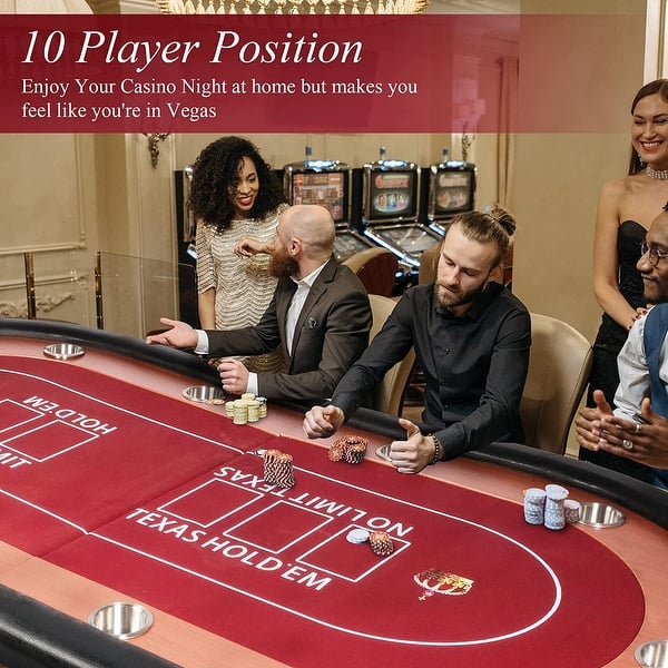 Soozier Poker Table Foldable 47" Octagon Blackjack Casino Texas Holdem Poker Game Table For 8 Players - Bed Bath & Beyond - 39884582
