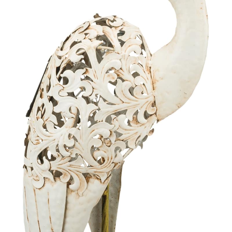 Solar Bird Stake - Egret - 9.75"x4"x42.5"