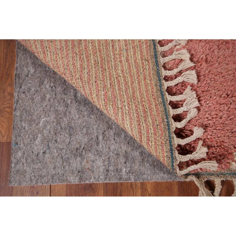 Moroccan Accent Rug Hand-Knotted Geometric Wool Carpet - 3'0" x 5'2"