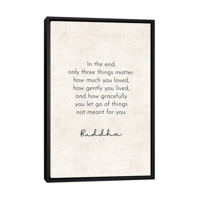 iCanvas "In The End - Buddha Quote" by Pixy Paper Framed Canvas Print