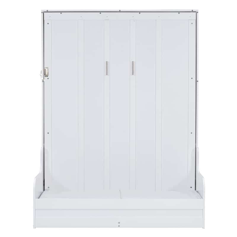 Queen Size Murphy Wall Bed with Foldable Cushion & Space-Saving Design