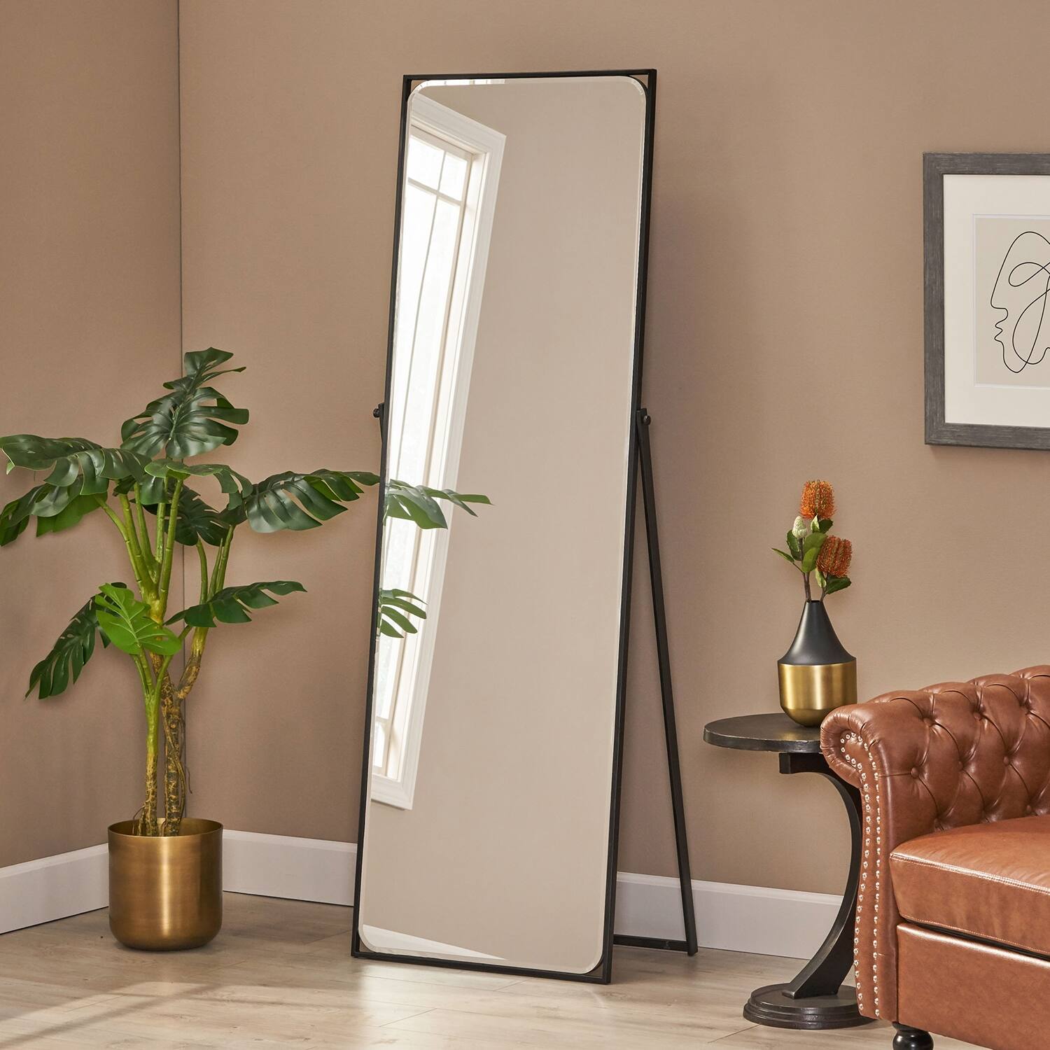 70inch Modern Freestanding Full Length Rectangular Floor Mirror Bed