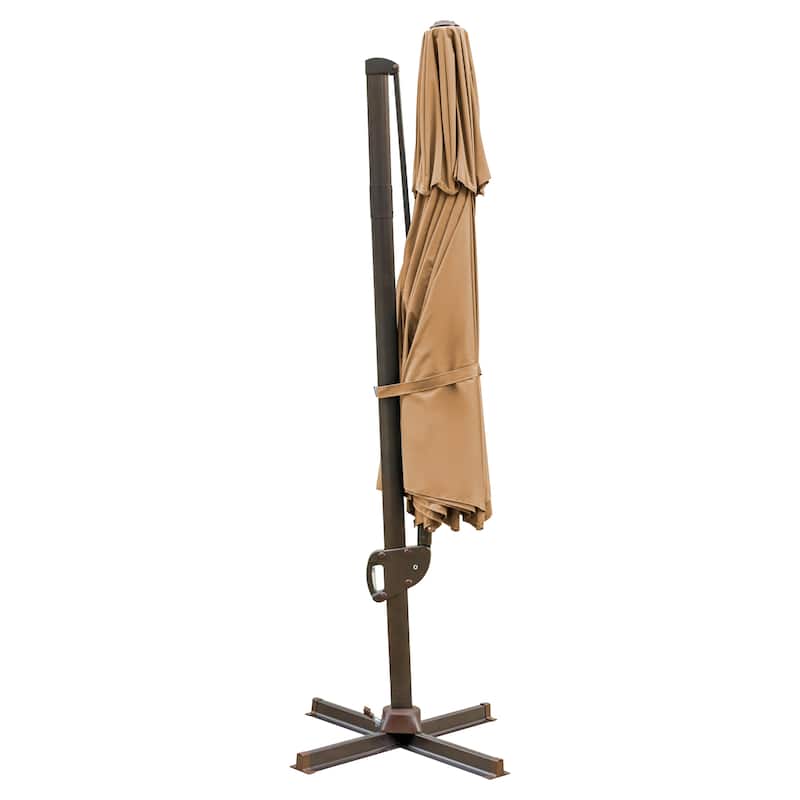 Pellebant 11.5 FT Double Top Patio Cantilever Umbrella, Base Not Included